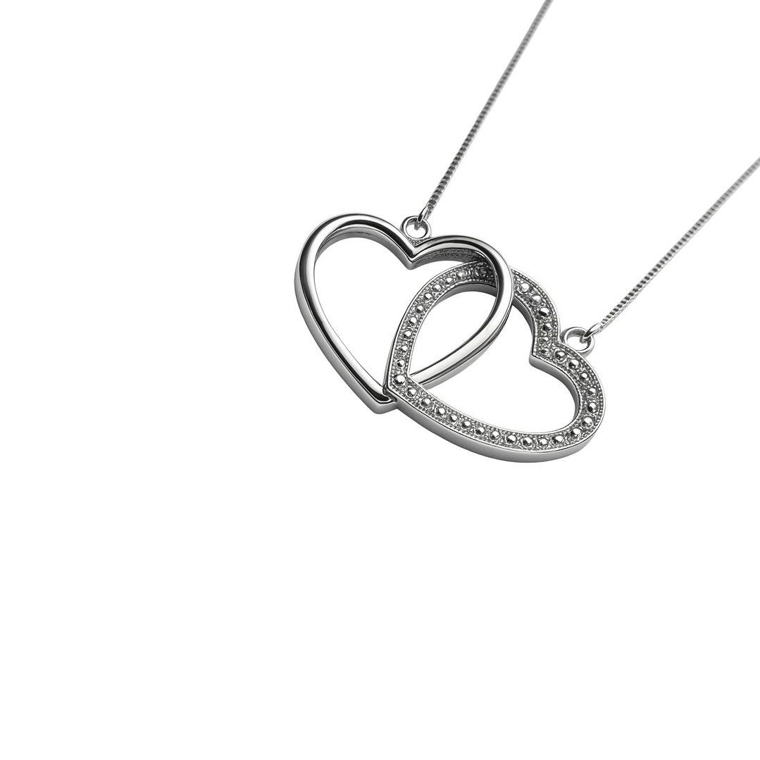 Collar Oro Blanco 18kt Corazones Entrelazados 4