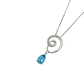 Collar Oro Blanco 18kt Espiral Azul - Miniatura 4