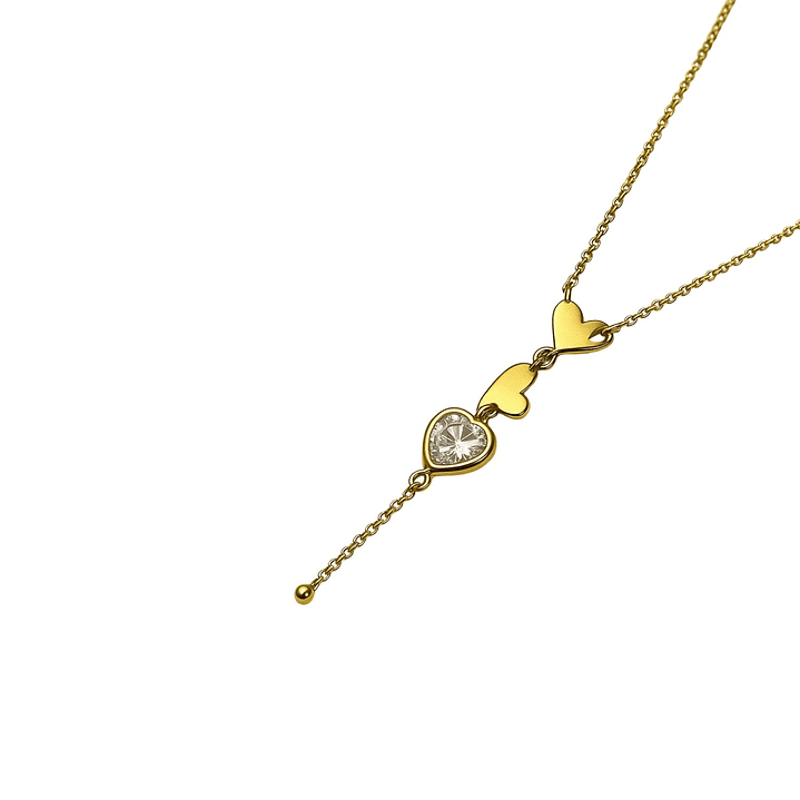 Collar Oro Amarillo 18kt Corazón Circonita 6