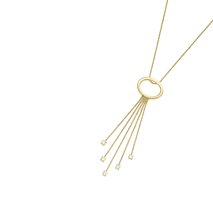 Collar Oro Amarillo 18kt Cascada Circonita