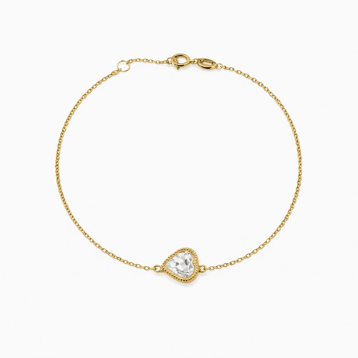Pulsera Oro Amarillo 18kt Corazón Circonita 1