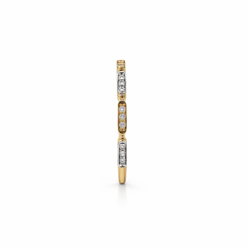 Anillo de Oro 18kt Circón Bicolor Espaciado 1