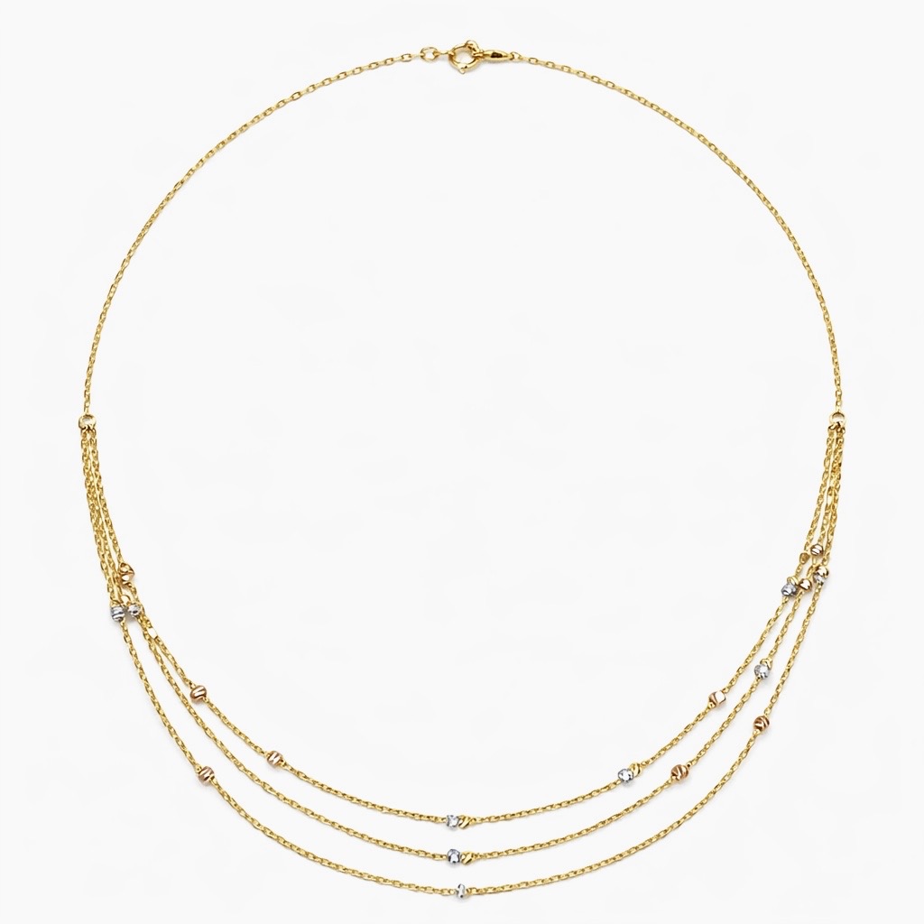 Collar Oro Amarillo 18kt Tres Cadenas 1