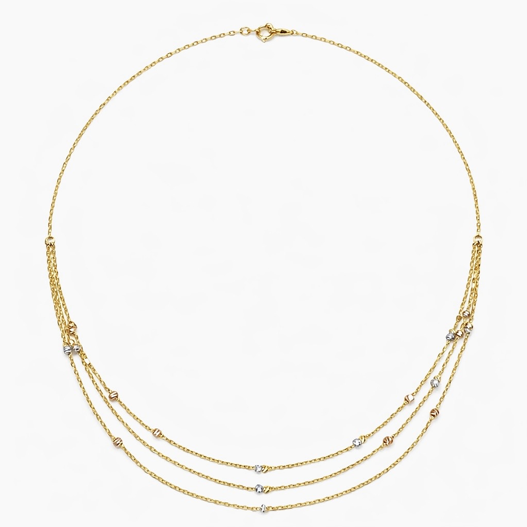 Collar Oro Amarillo 18kt Tres Cadenas 1