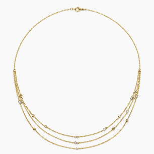 Collar Oro Amarillo 18kt Tres Cadenas