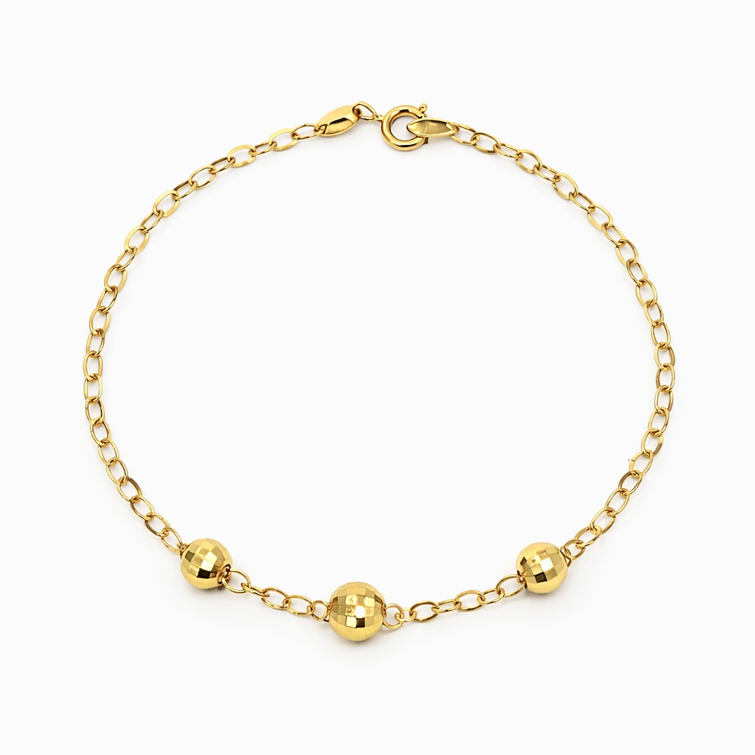 Pulsera de Oro 18kt Tres Esferas Pequeñas 1