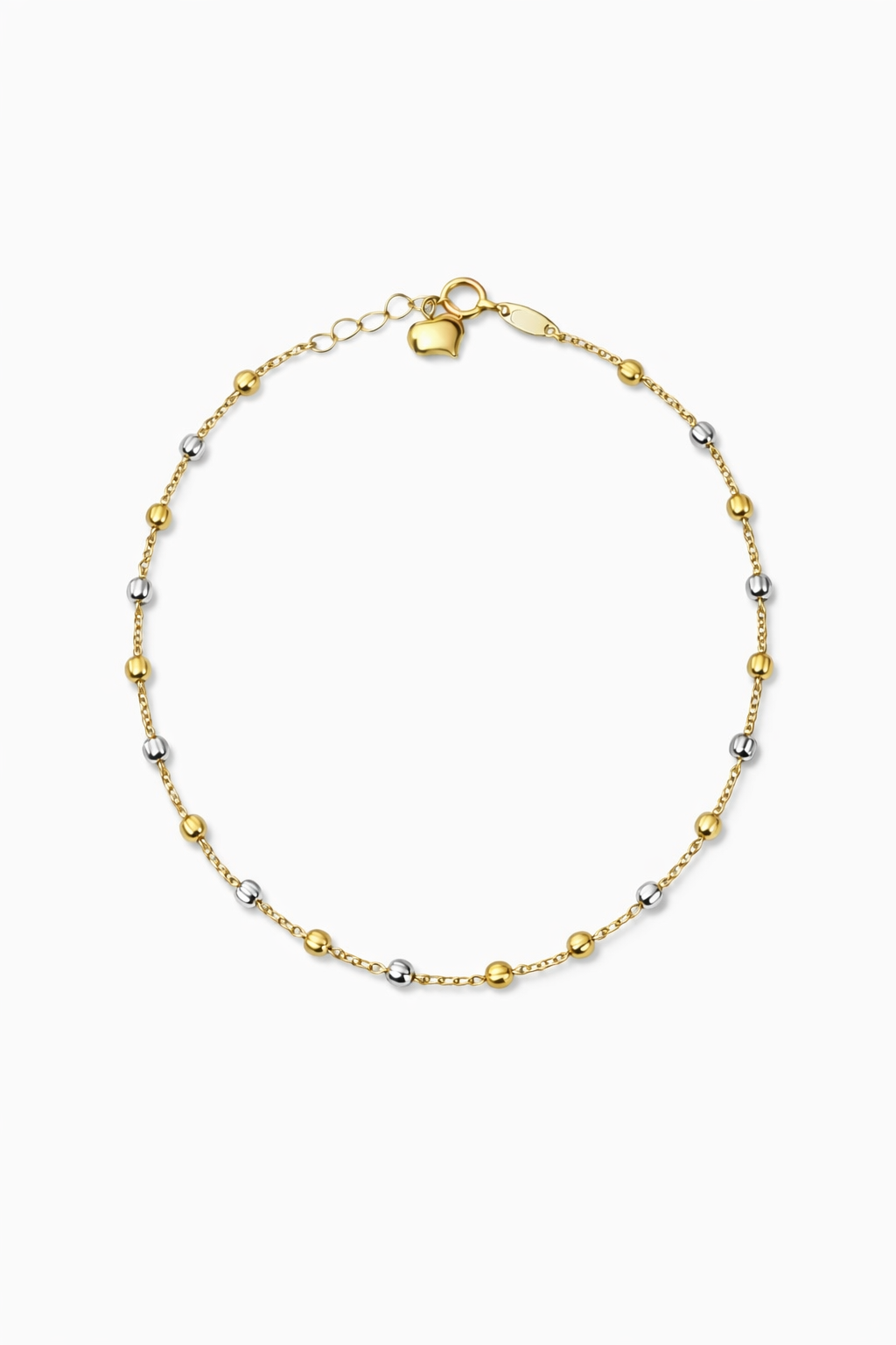 Pulsera Oro Amarillo 18kt Bolitas Bicolor 1