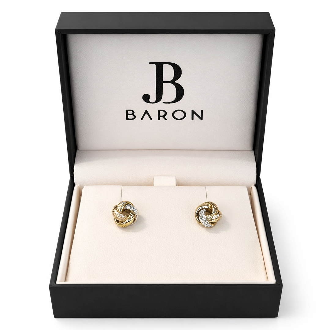 Aros Oro Amarillo 18kt Nudo Tricolor 3