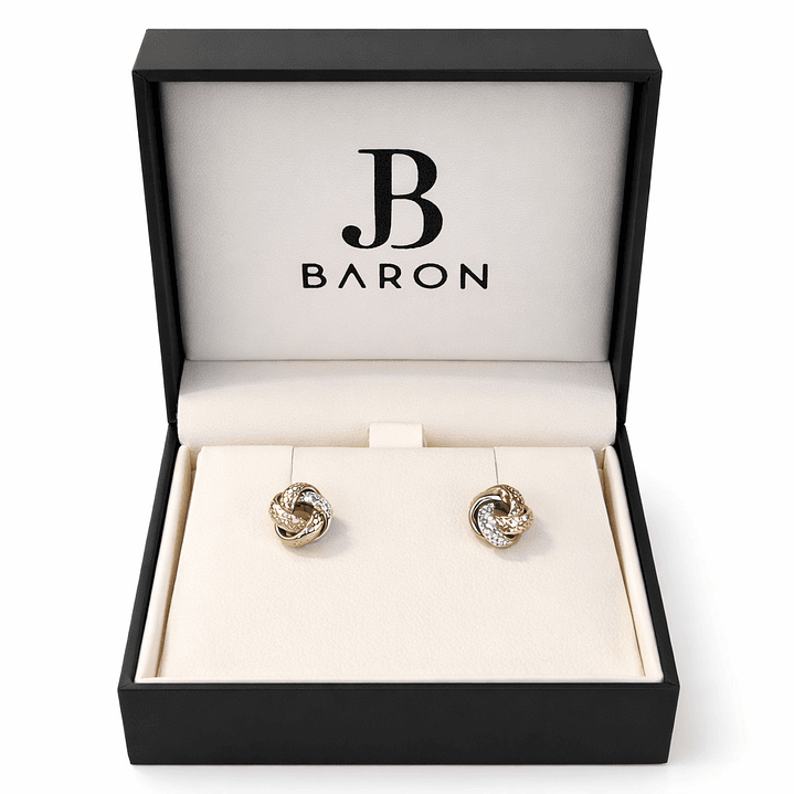 Aros Oro Amarillo 18kt Nudo Tricolor 3