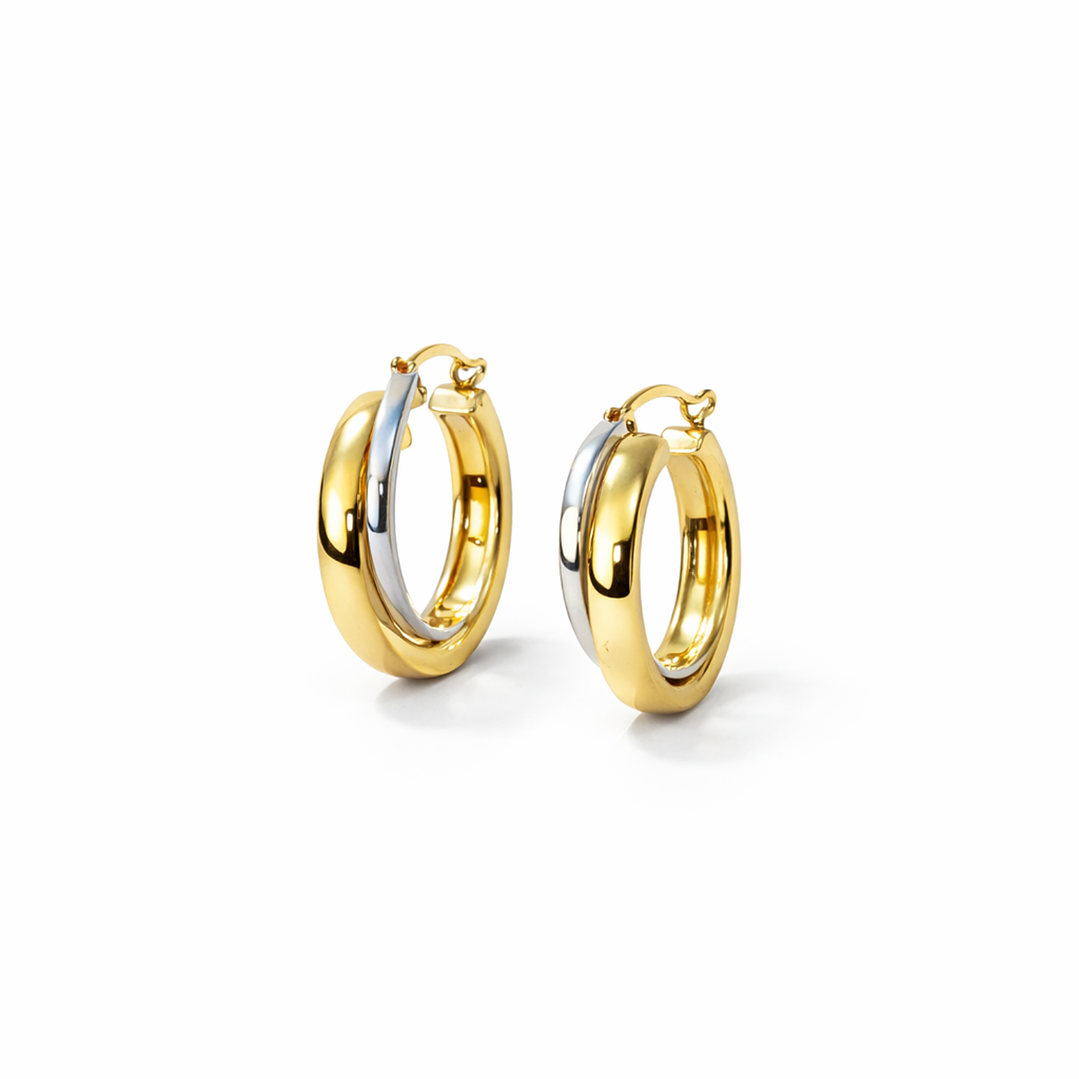 Aros Oro Bicolor 18kt Argollas Bicolor 2