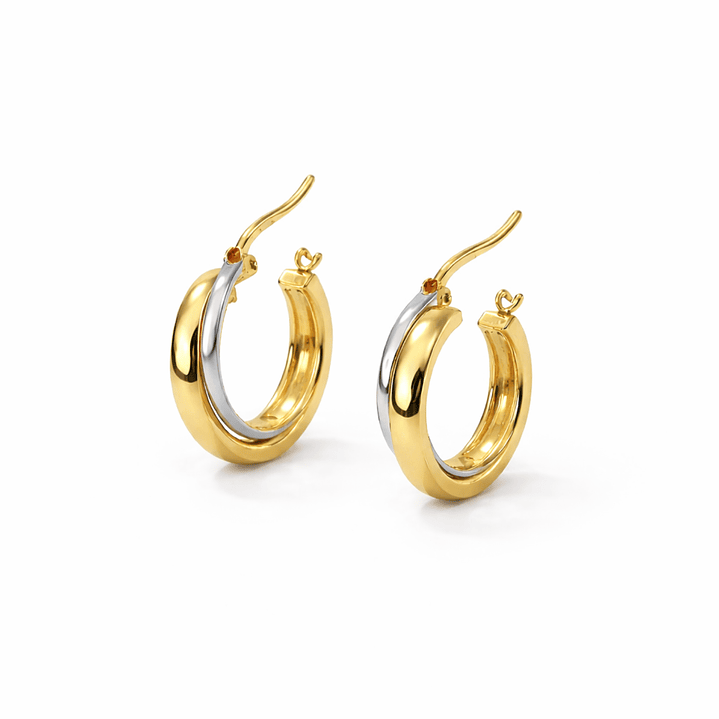 Aros Oro Bicolor 18kt Argollas Bicolor 3