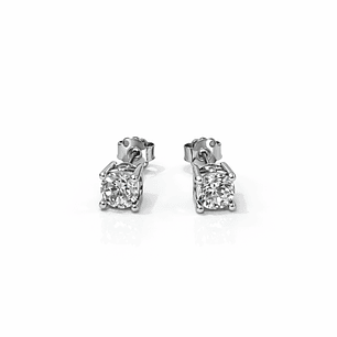 Aros Oro Blanco 18kt Circonita Central 4MM