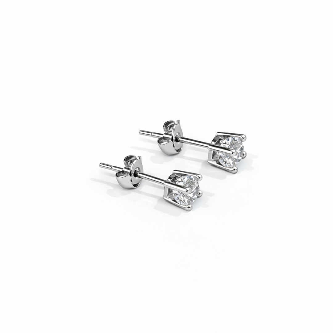 Aros Oro Blanco 18kt Circonita Central 4MM 2