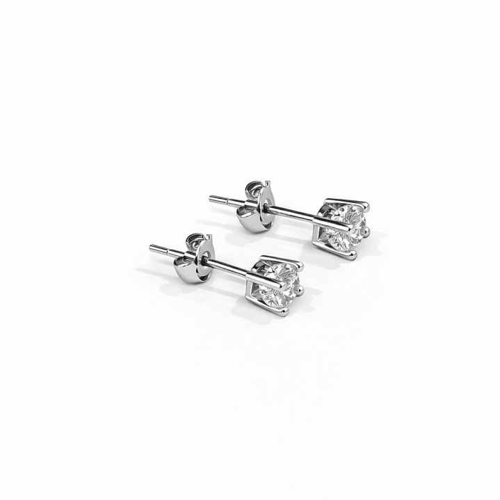 Aros Oro Blanco 18kt Circonita Central 4MM 2