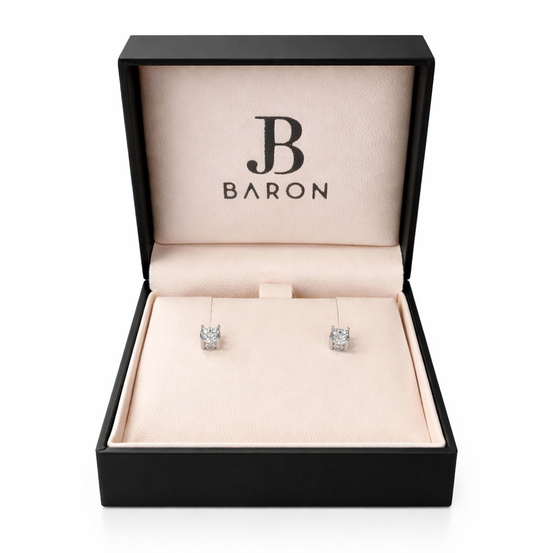 Aros Oro Blanco 18kt Circonita Central 4MM 3