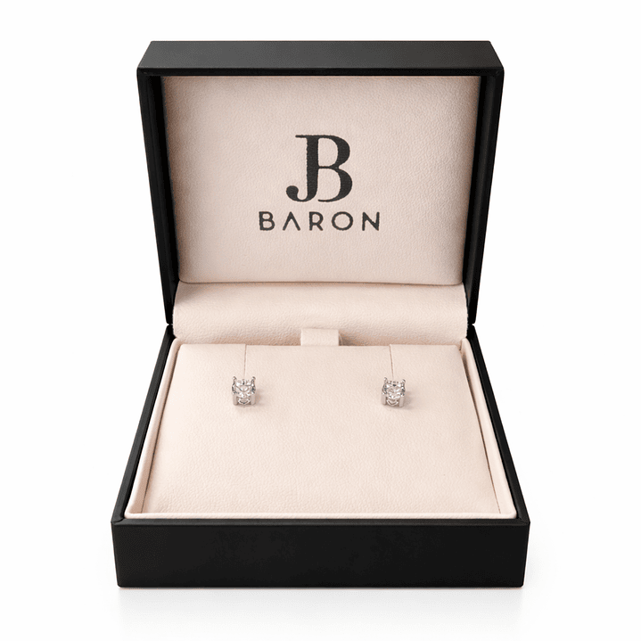 Aros Oro Blanco 18kt Circonita Central 4MM 3