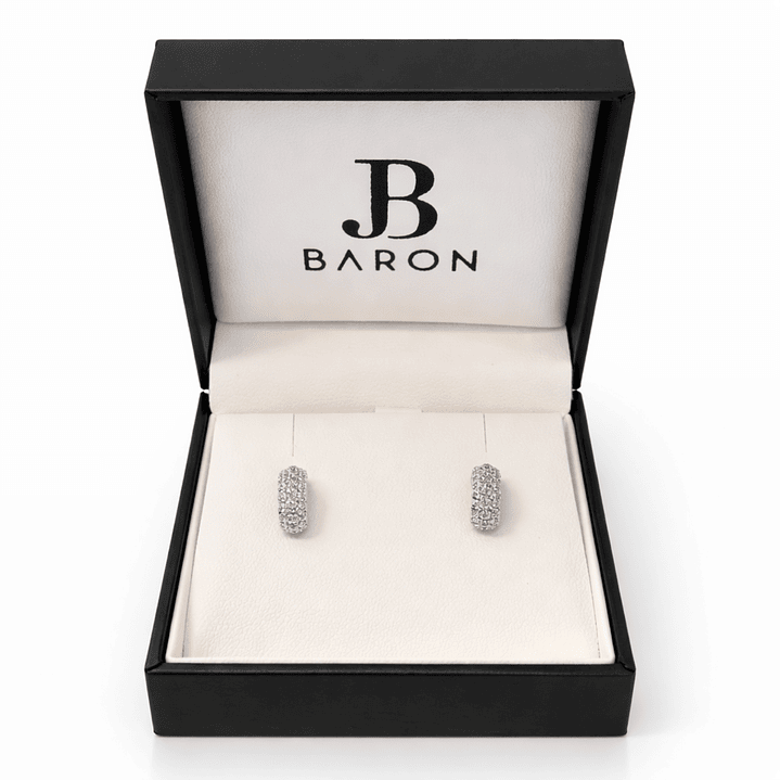 Aros Oro Amarillo 18kt Media Luna Circonita 3