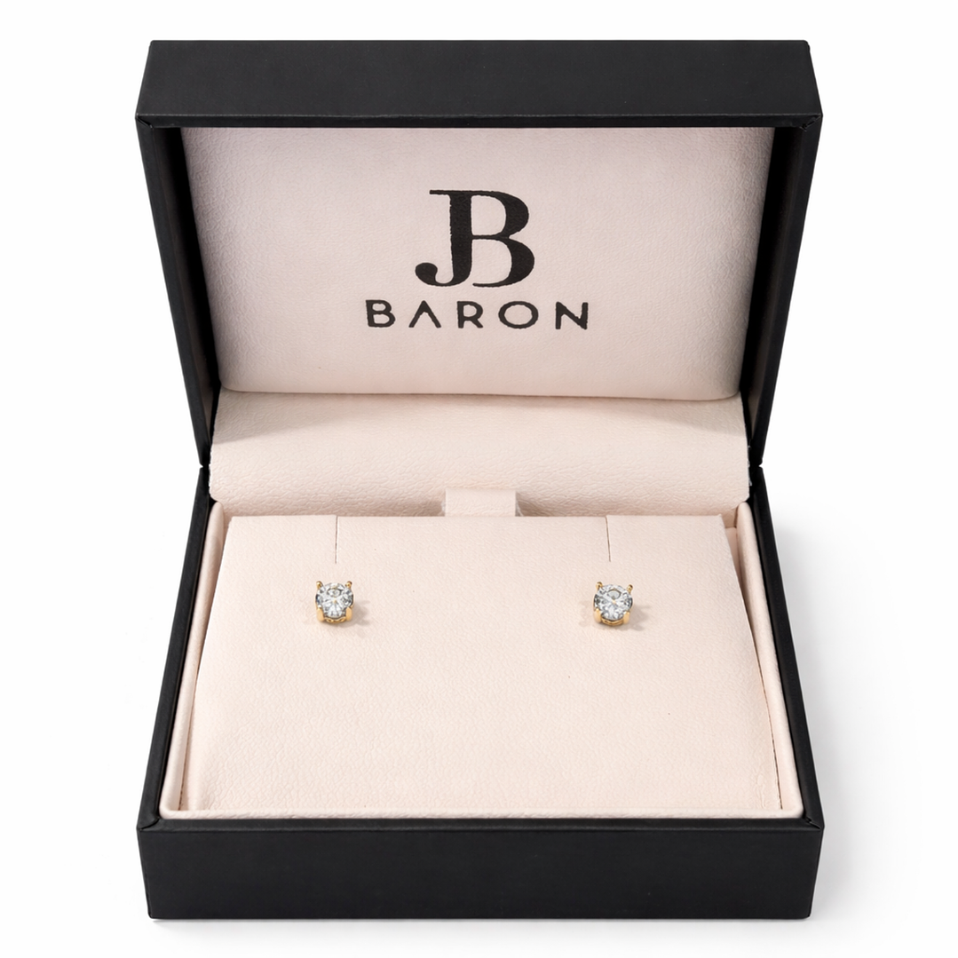 Aros Oro Amarillo 18kt Circonita Central 4MM 4