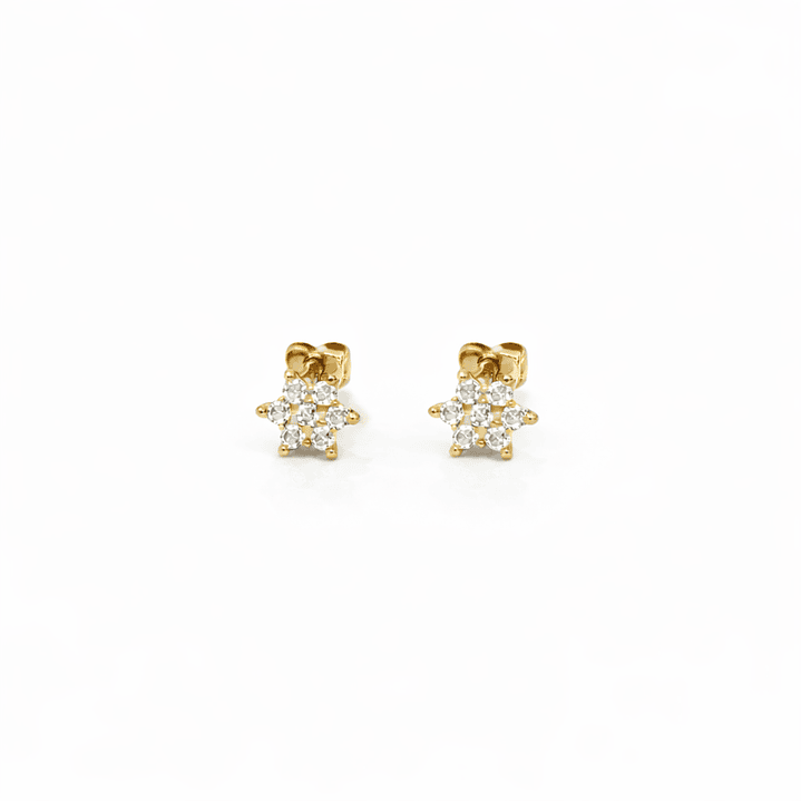 Aros Oro Amarillo 18kt Flor Imperial Circonita 3