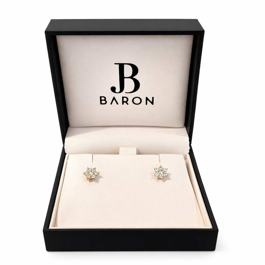 Aros Oro Amarillo 18kt Flor Imperial Circonita 4