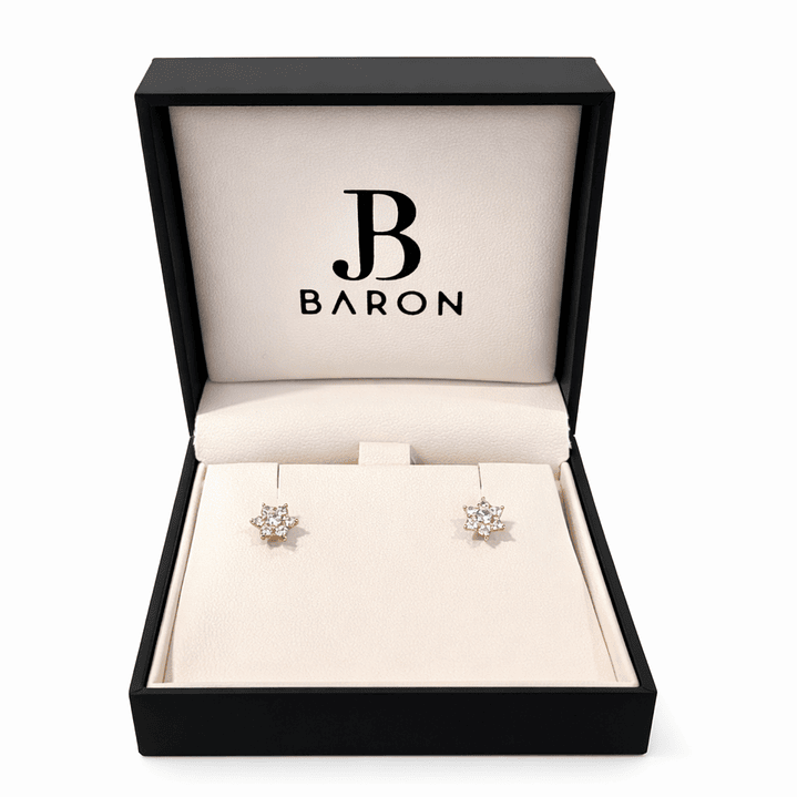 Aros Oro Amarillo 18kt Flor Imperial Circonita 4