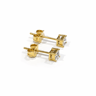 Aros Oro Amarillo 18kt Circonita Prince 3x3MM