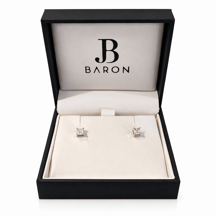 Aros Oro Amarillo 18kt Circonita Prince 3x3MM 3