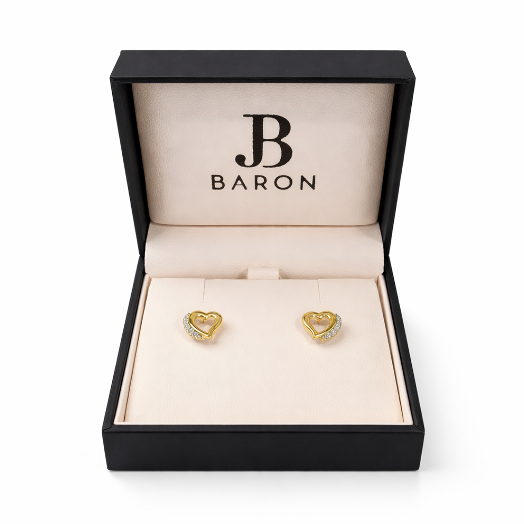 Aros Oro Amarillo 18kt Circonita Corazón 4