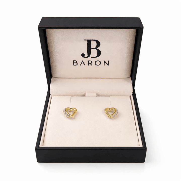 Aros Oro Amarillo 18kt Circonita Corazón 4