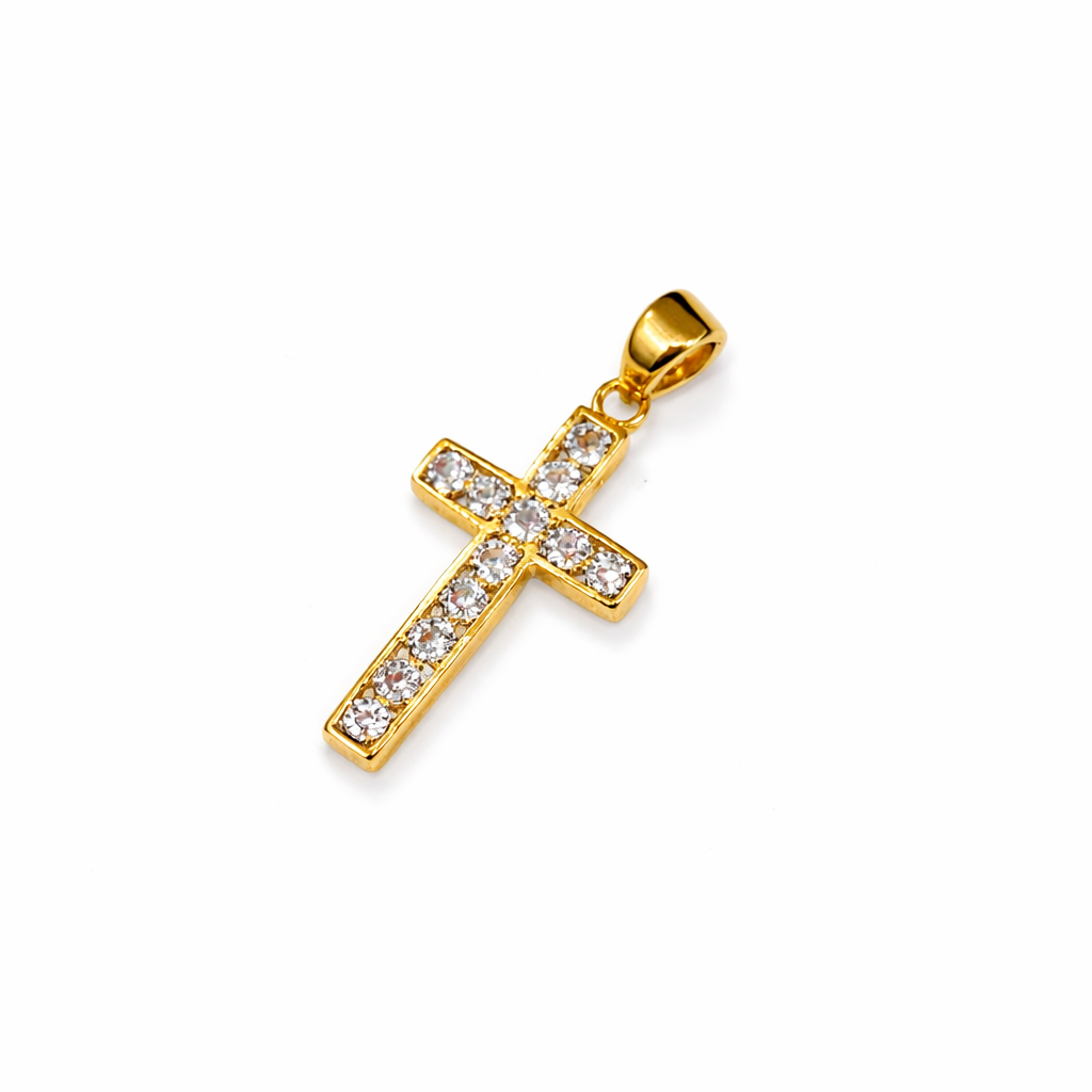 Colgante Oro Amarillo 18kt Cruz Circonita 23x11mm 1