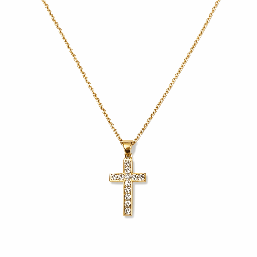 Colgante Oro Amarillo 18kt Cruz Circonita 23x11mm 3