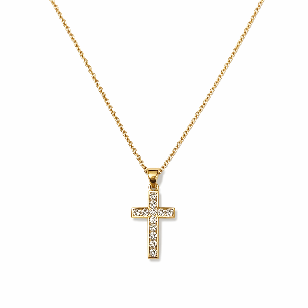 Colgante Oro Amarillo 18kt Cruz Circonita 23x11mm 3