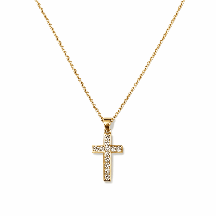 Colgante Oro Amarillo 18kt Cruz Circonita 23x11mm 3