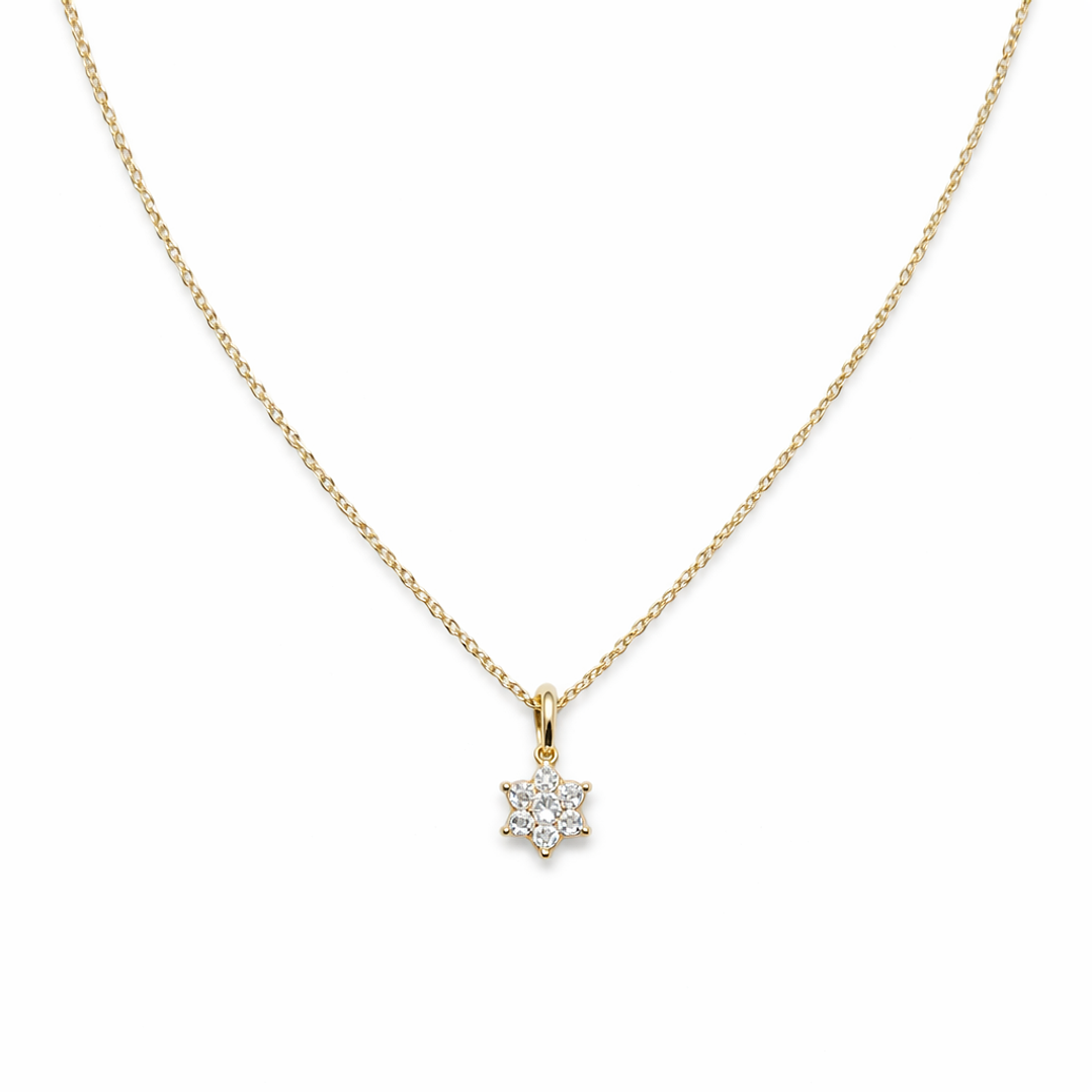 Colgante Oro Amarillo 18kt Flor Circonita 3