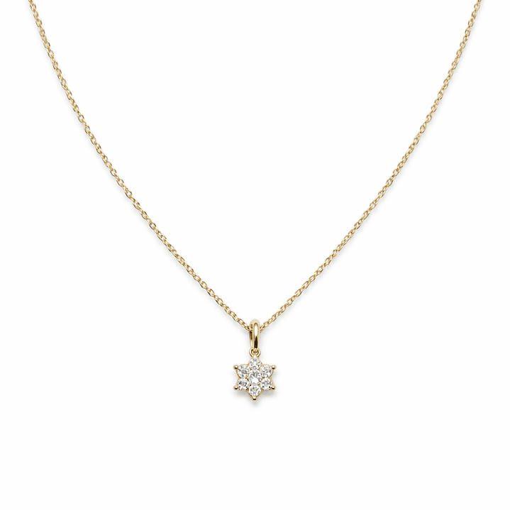 Colgante Oro Amarillo 18kt Flor Circonita 3