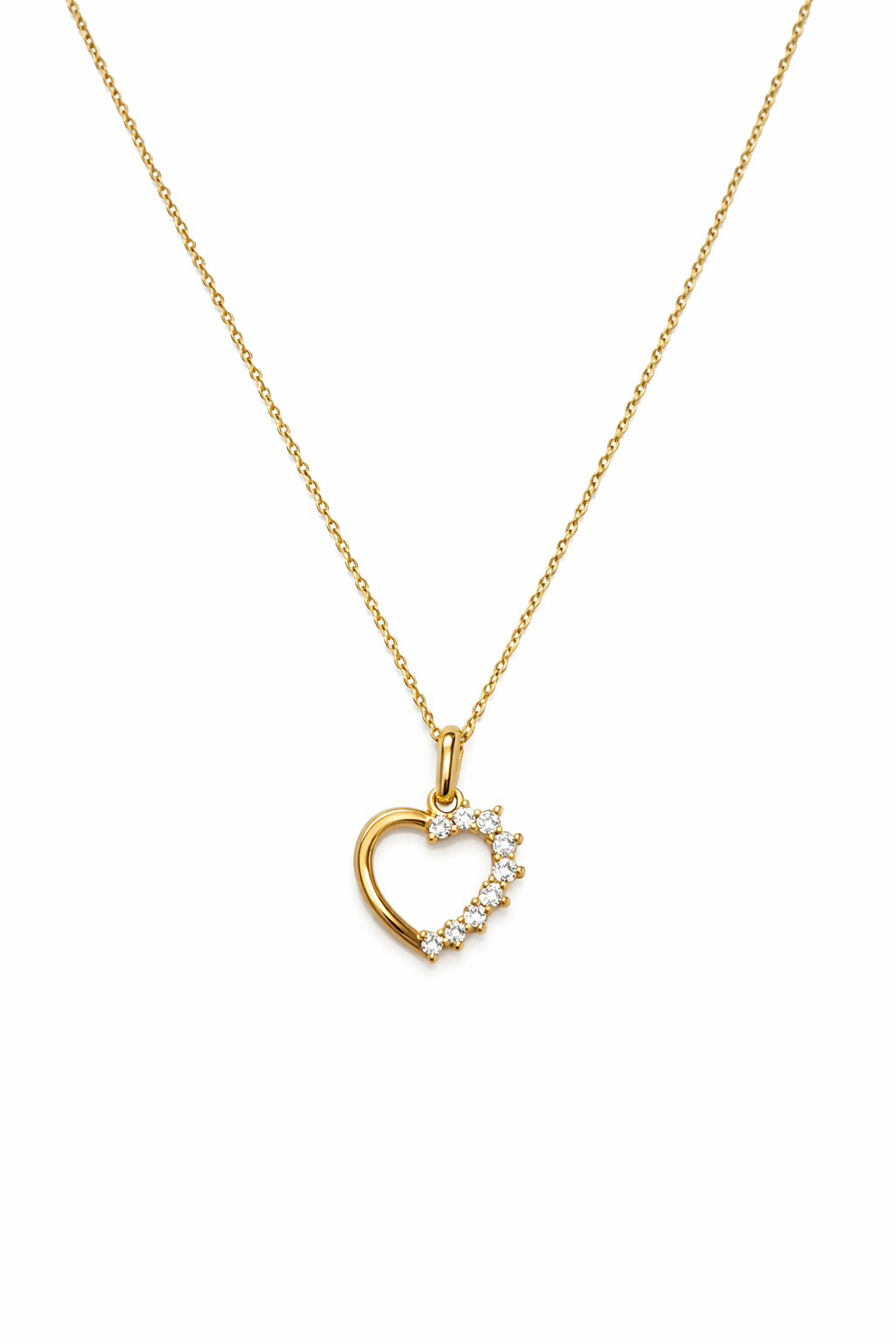 Colgante Oro Amarillo 18kt Corazón 1/2 Circonita 3