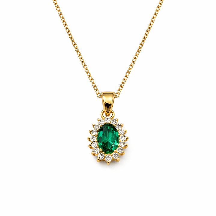 Colgante Oro Amarillo 18kt Circonita-Esmeralda 3