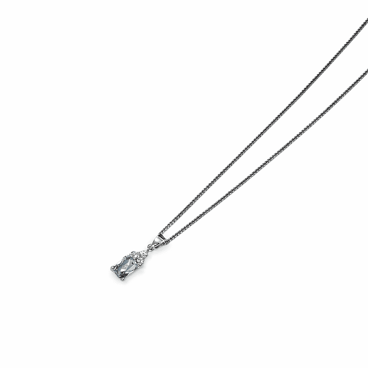 Colgante Oro Blanco 18kt Circonita-Aguamarina 2