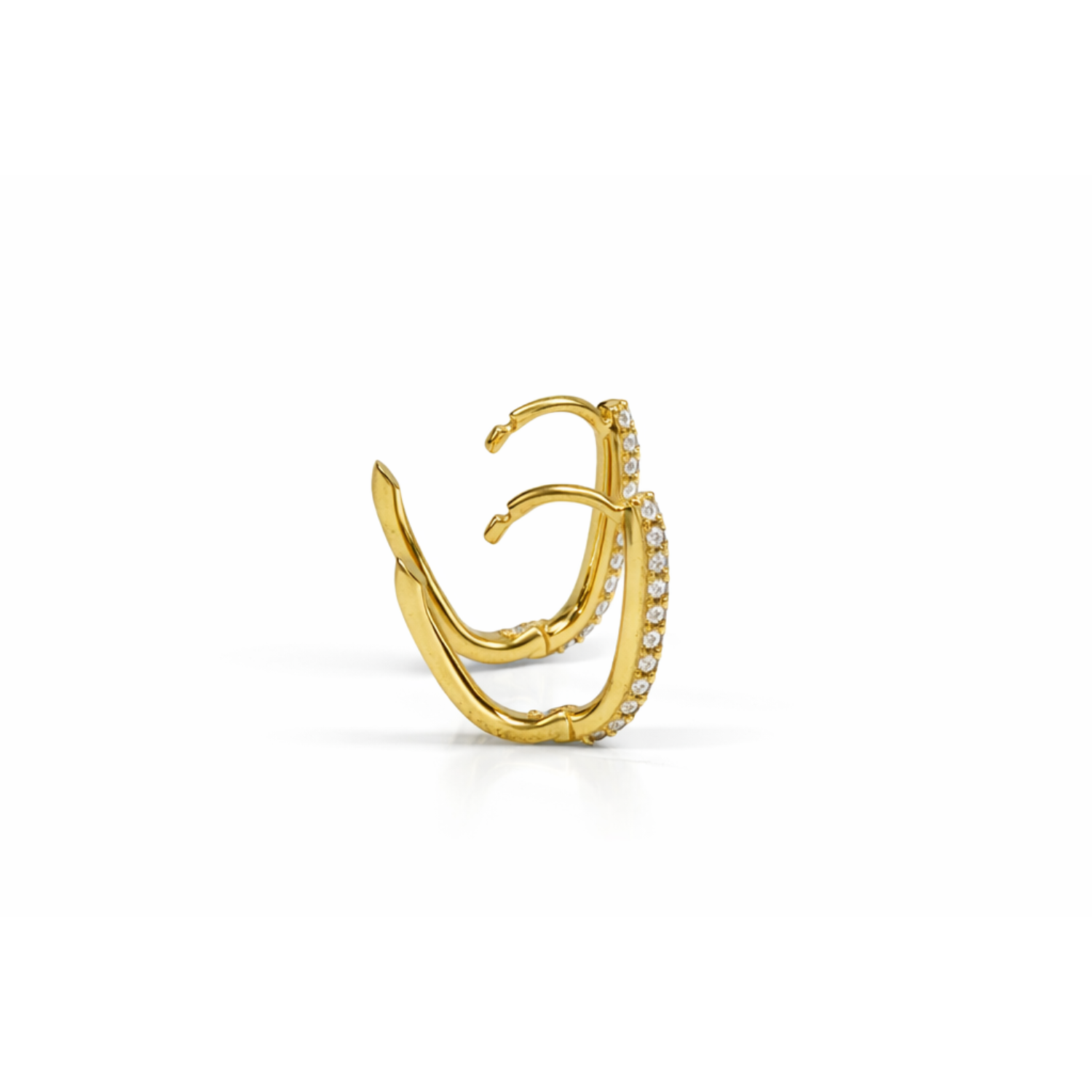 Aros Oro Amarillo 18kt Argollas Oval Circonita 14X10MM 3