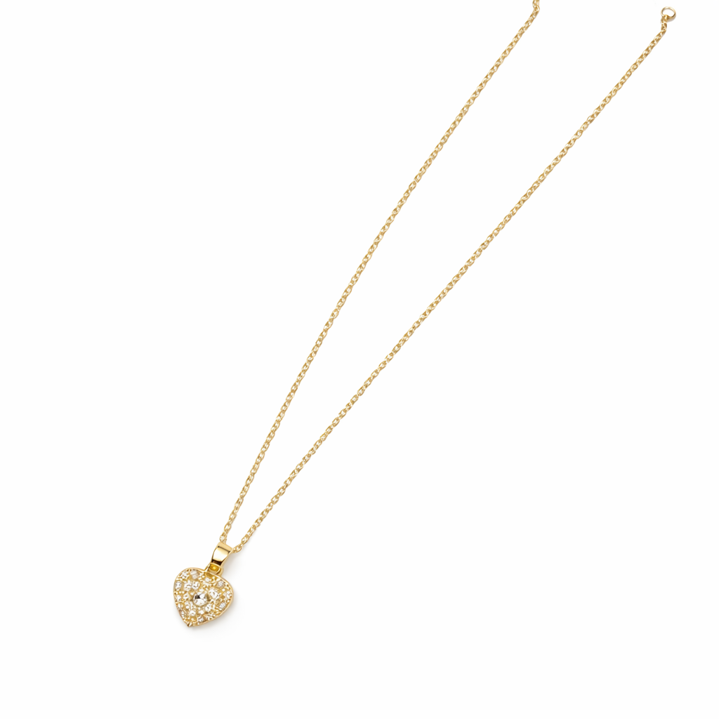 Colgante Oro Amarillo 18kt Corazón Circonita Baguette 2