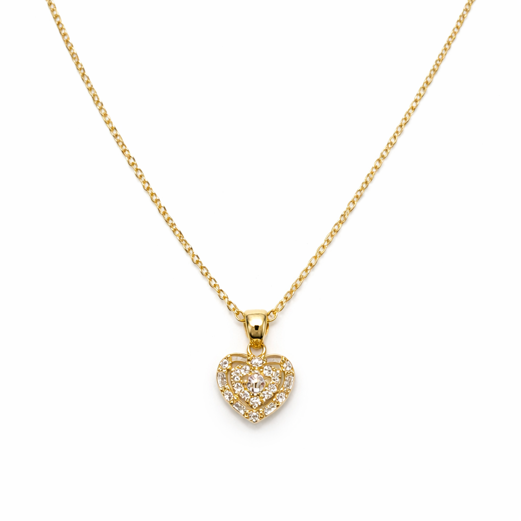 Colgante Oro Amarillo 18kt Corazón Circonita Baguette 3