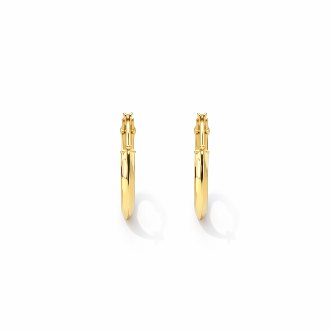 Aros Oro Amarillo 18kt Argollas Lisas 20MM 1