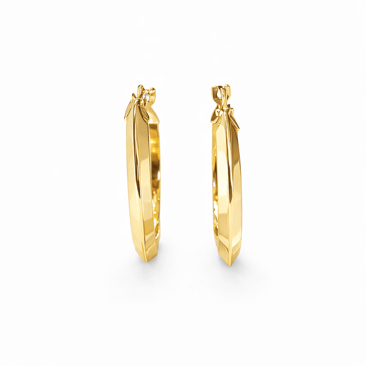 Aros Oro Amarillo 18kt Argollas Lisas 20MM 2