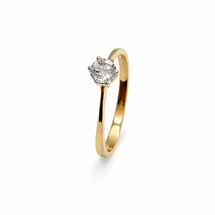 Anillo Oro Amarillo 18kt Solitario Circonita 5MM