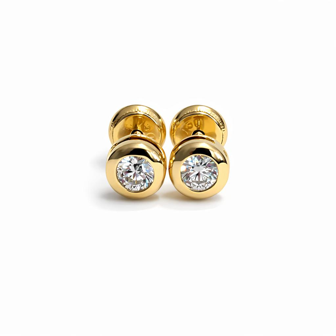 Aros de Oro 18kt Punto de Luz Circonita 2