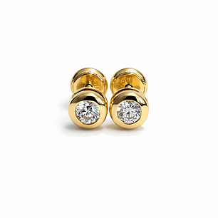 Aros de Oro 18kt Punto de Luz Circonita