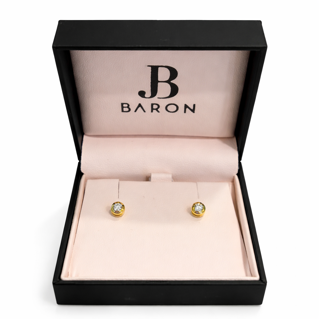 Aros de Oro 18kt Punto de Luz Circonita 3