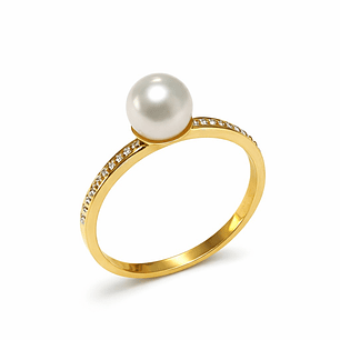 Anillo Oro Amarillo 18kt Perla Eterna