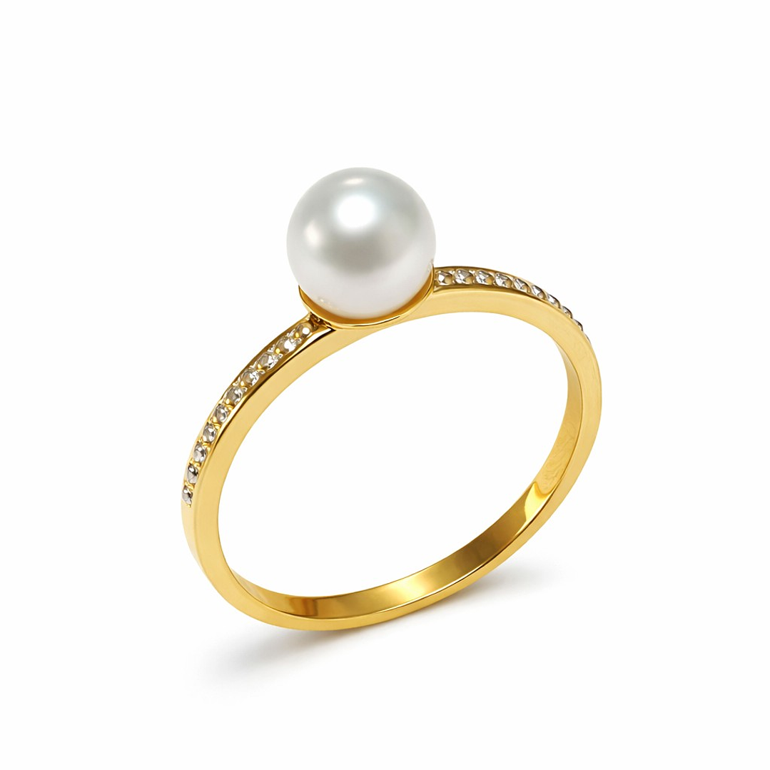 Anillo Oro Amarillo 18kt Perla Eterna 3