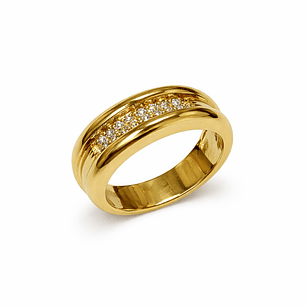 Anillo Oro Amarillo 18kt Noble Brillante